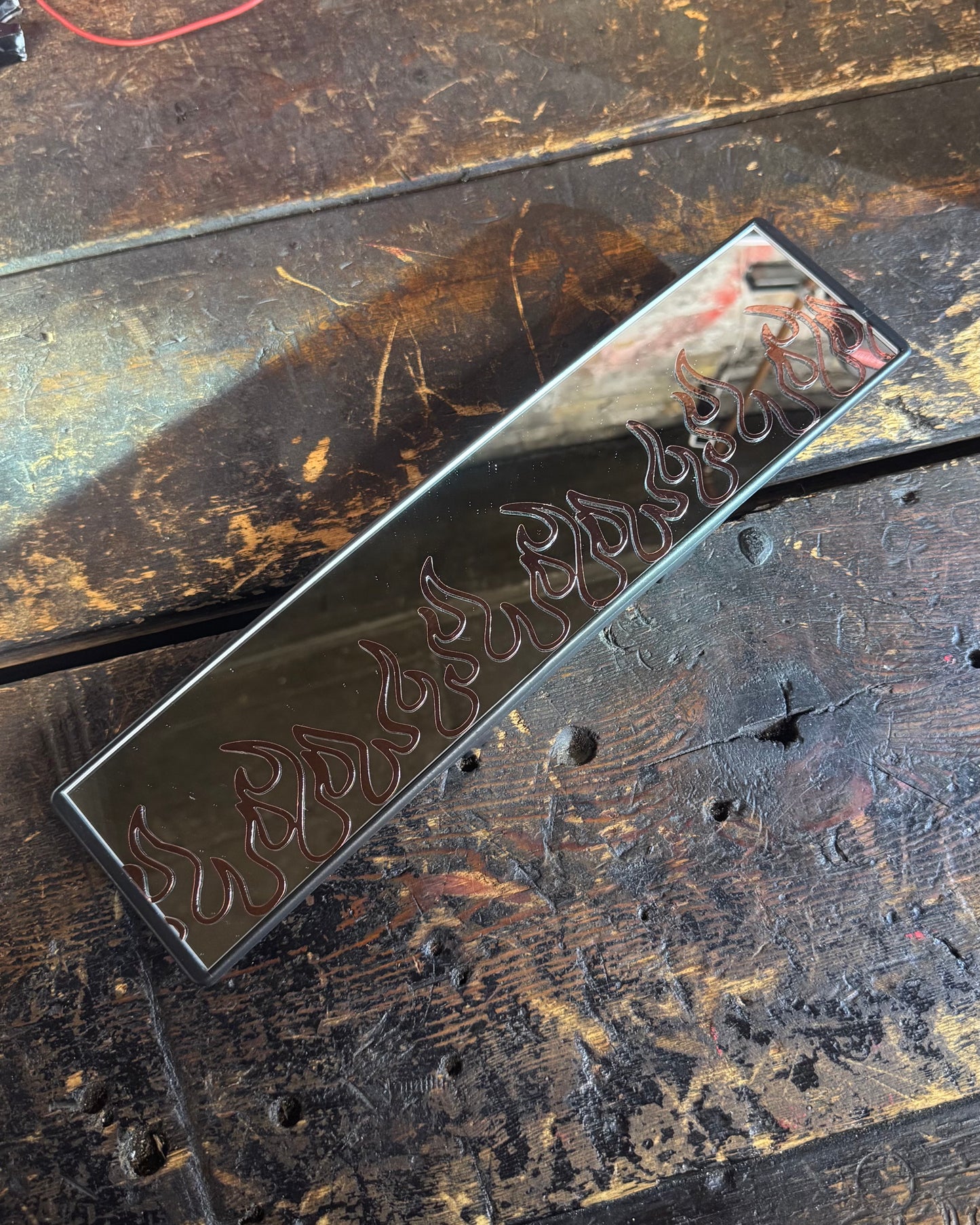 Clip-on Mirror with Flame Vinyl