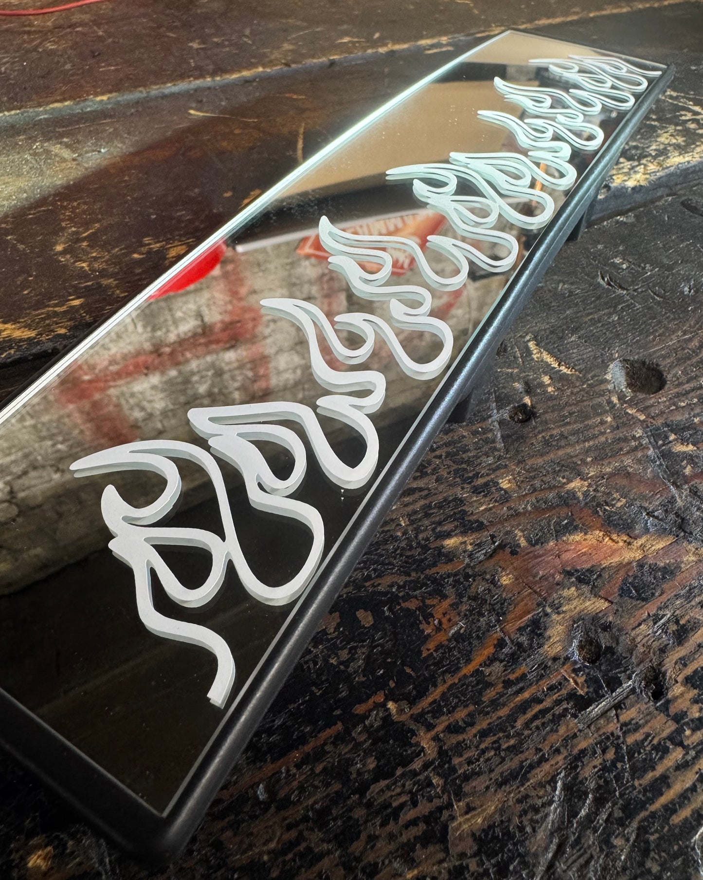 Clip-on Mirror with Flame Vinyl