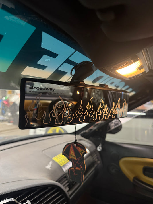 Rear View Mirror Flame Sticker