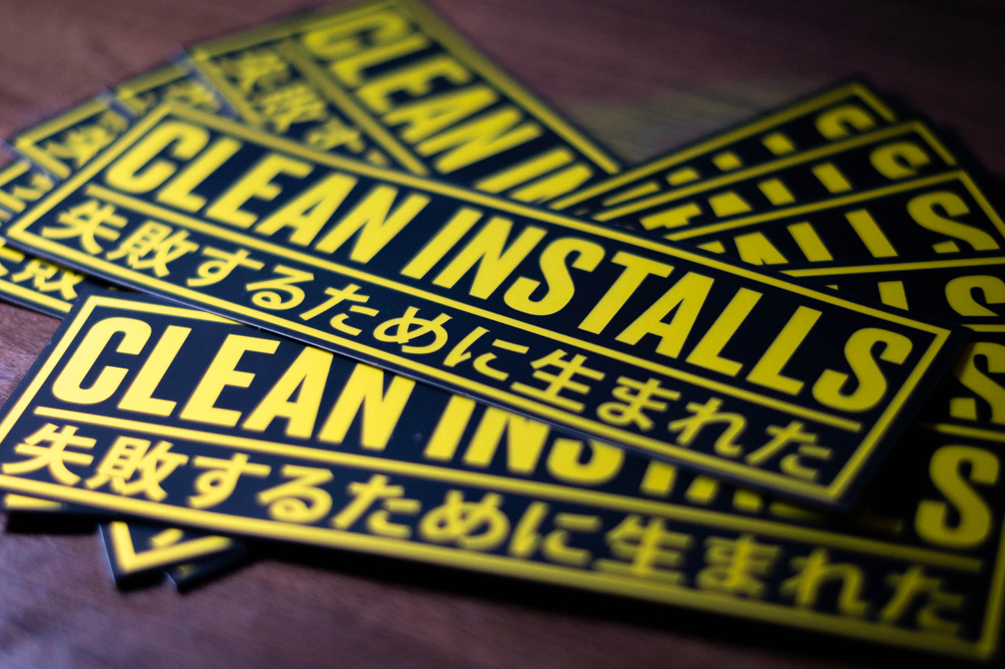 CLEAN INSTALLS "Born to Fail" Matte Yellow Mirror sticker