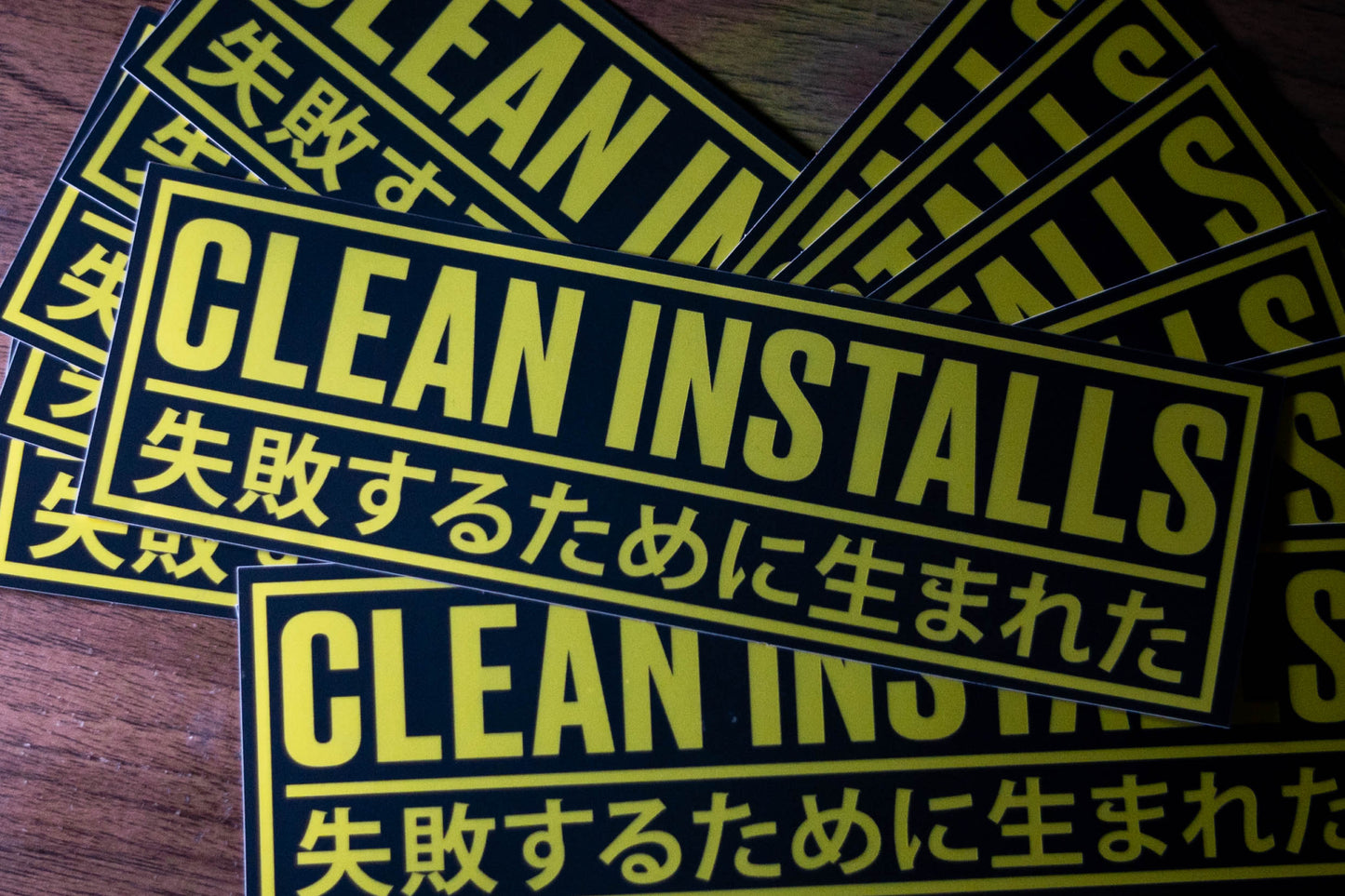 CLEAN INSTALLS "Born to Fail" Matte Yellow Mirror sticker