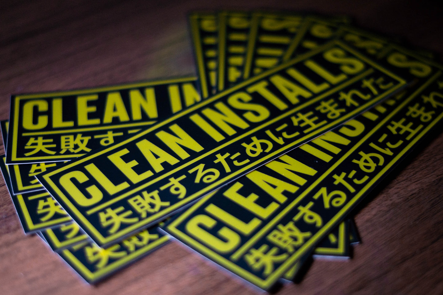 CLEAN INSTALLS "Born to Fail" Matte Yellow Mirror sticker